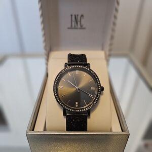 INC Black and Silver Ladies Watch NWT